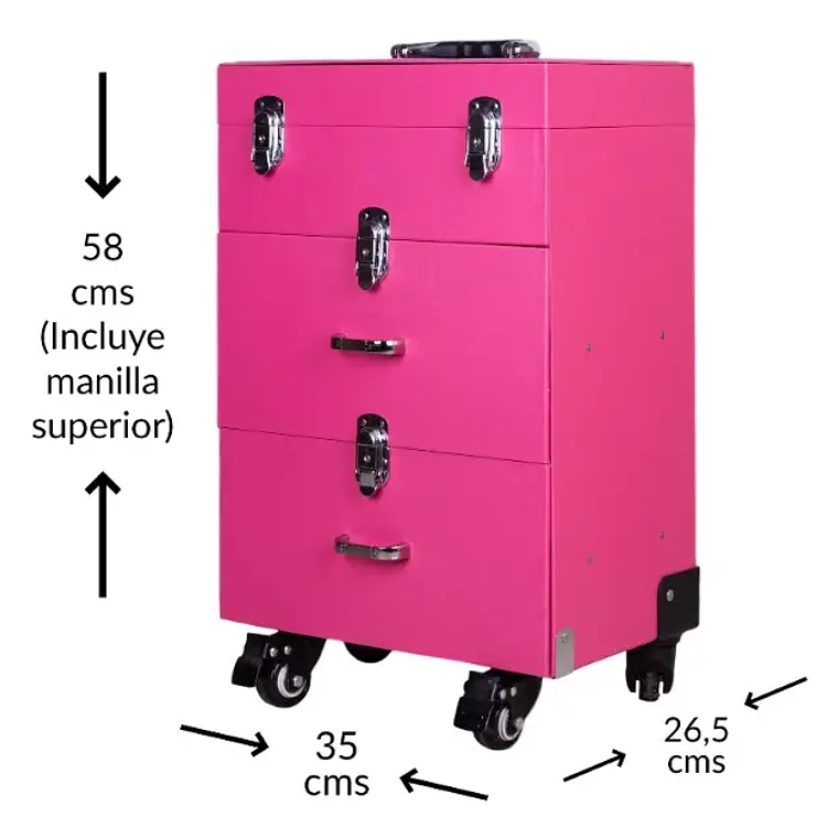 Maletín Multiuso Para Manicure Y Maquillaje Tabby Rosada 3