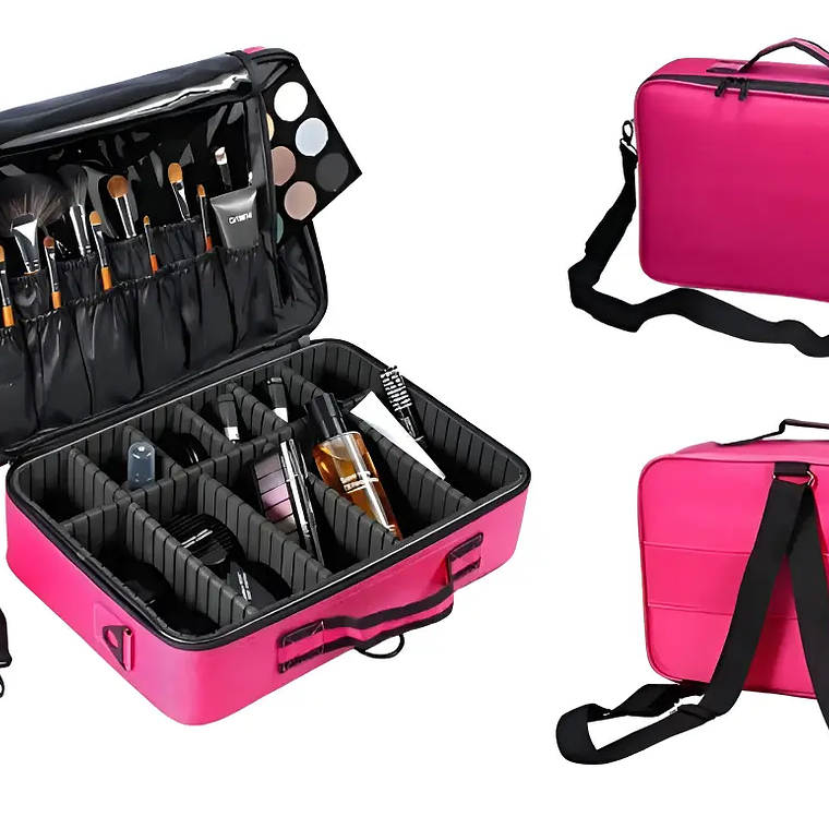 Maleta Organizador Porta Maquillaje Rosado 2