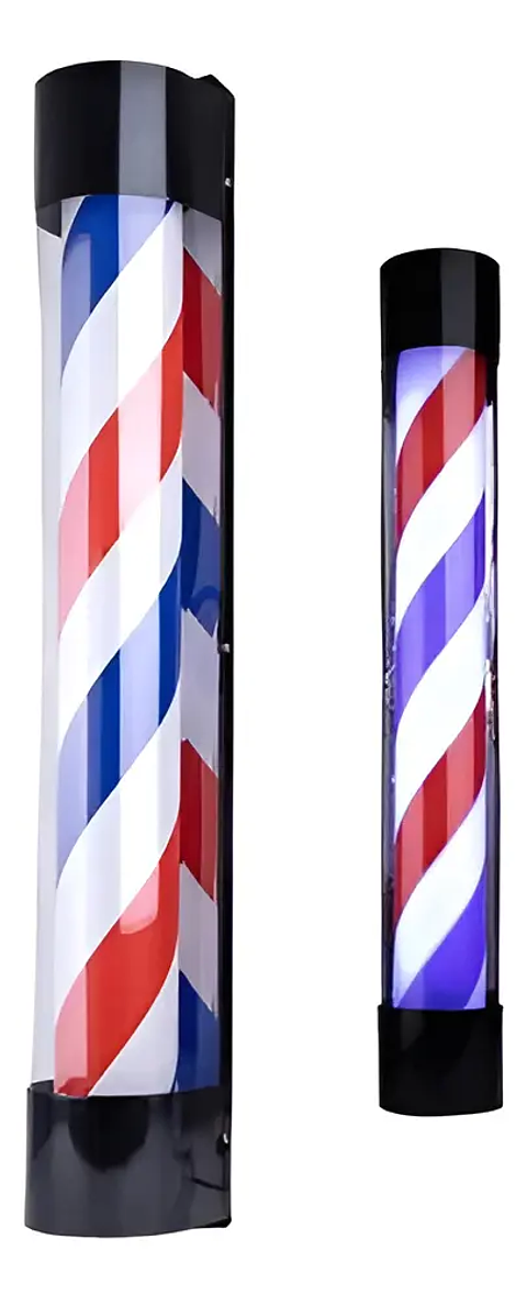 Letrero Luminoso Giratorio 90x15cm Para Barbería