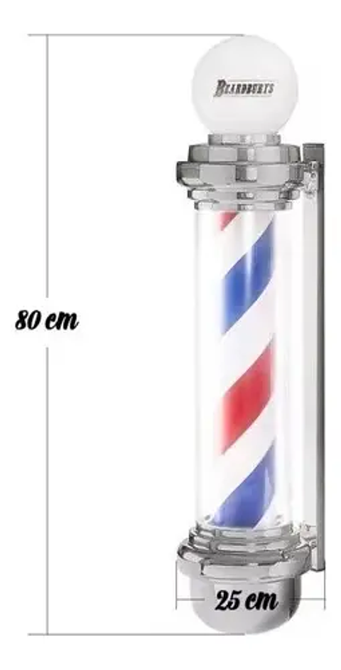Letrero Barbería Peluquería Pole Giratorio Barber Shop 88cm