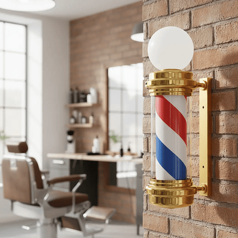 Letrero Barbería Peluquería Pole Giratorio Barber Shop 88cm