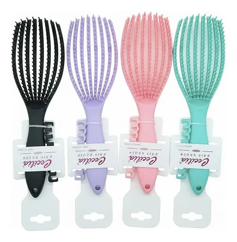 Cepillo Pulpo Desenredante Flexible Para Pelo Rizado 1 Unid