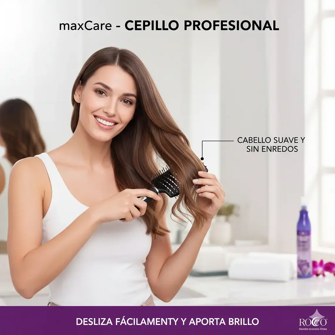 Cepillo Paleta Curvo Cerámico Para Peinar Fácil 3