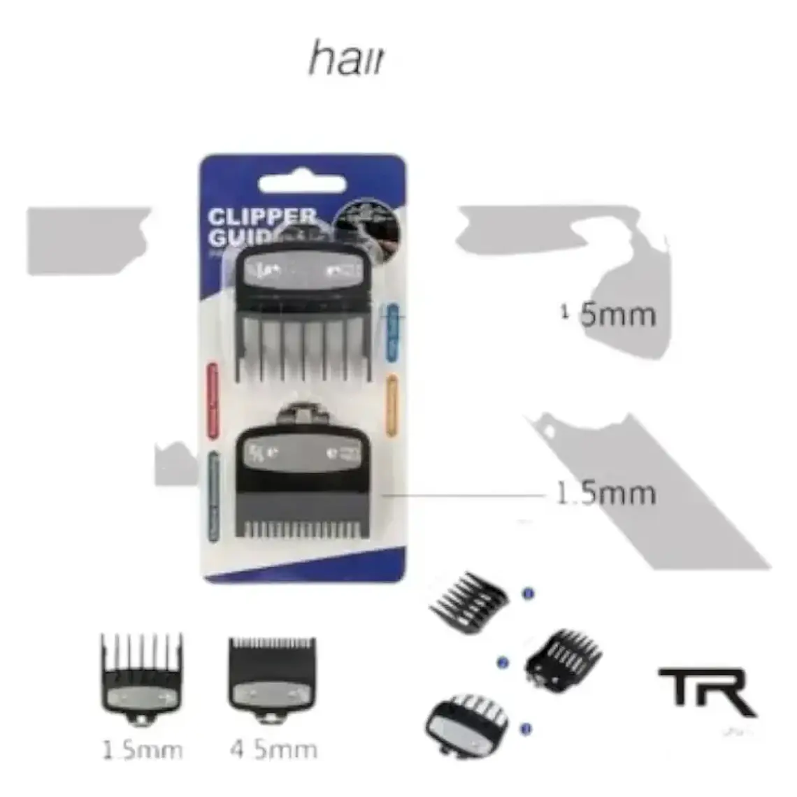 Peines Para Maquina Clipper Disguise 0.5y1.5 / Wah1.5m+4.5m Negro 3