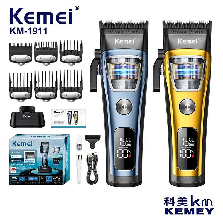 Kemei ® Maquina De Corte Kemei Barber KM-1911 7200PRM Azul 1