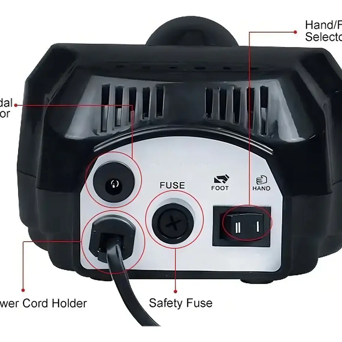 NailStar® Torno 30000rpm Manicura Uñas Acrílicas Gel Negra Velocidad Ajustable 5