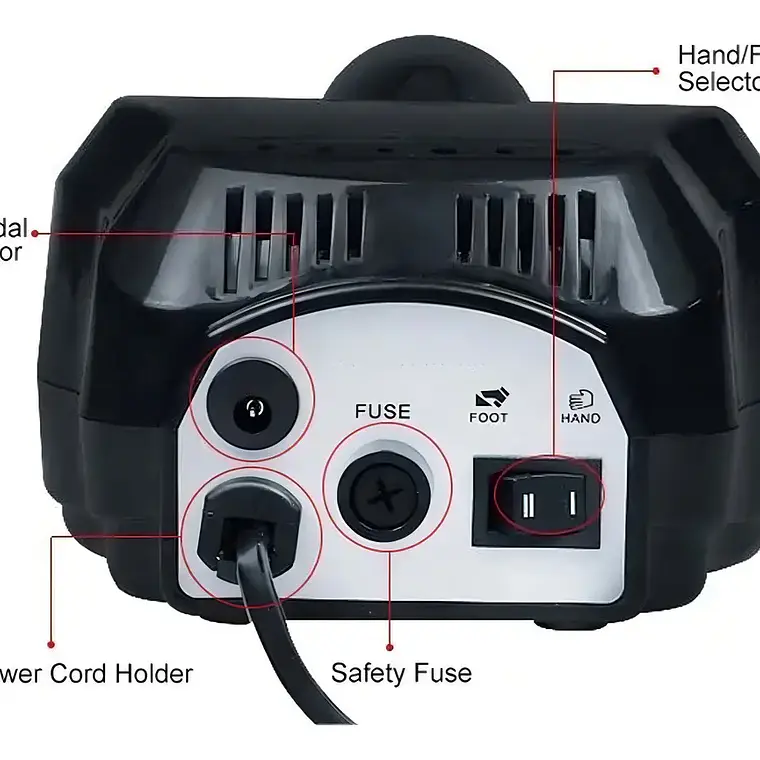 NailStar® Torno 30000rpm Manicura Uñas Acrílicas Gel Negra Velocidad Ajustable 5