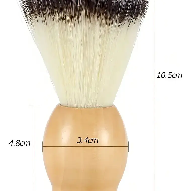 Brocha De Afeitar / Hisopo Para Barber Con Pelo Natural Color Marrón Claro 3
