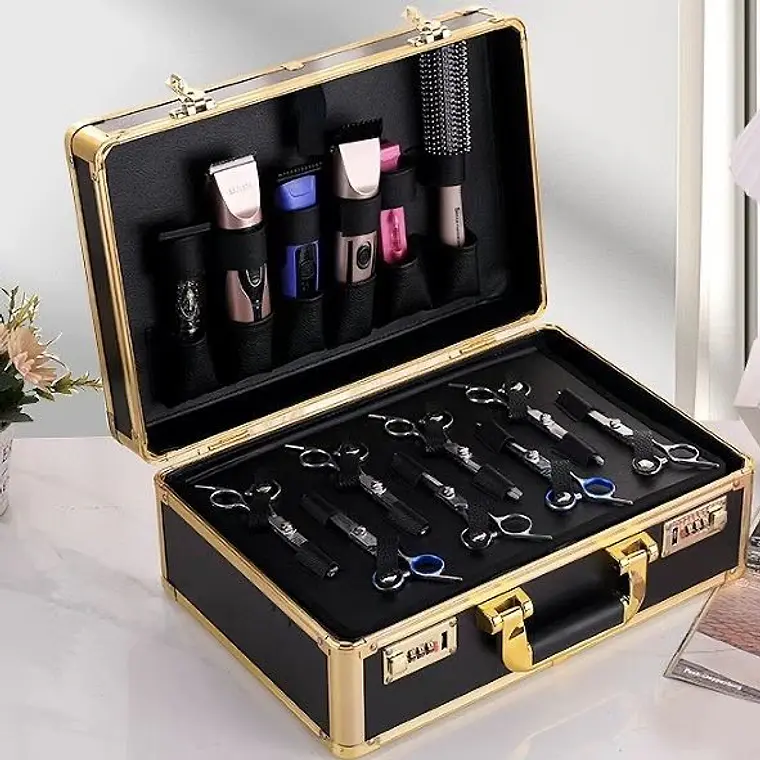 Estuche Maleta Para Barbero Color Dorado 4