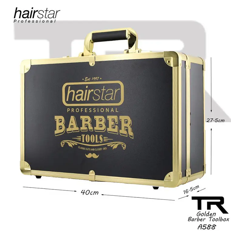 Estuche Maleta Para Barbero Color Dorado 1