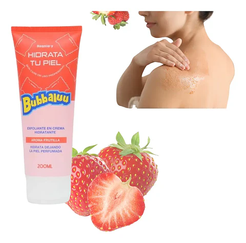 Bubbaluu® Crema - Exfoliante /hidrata Dejando La Piel Perfumada Frutilla