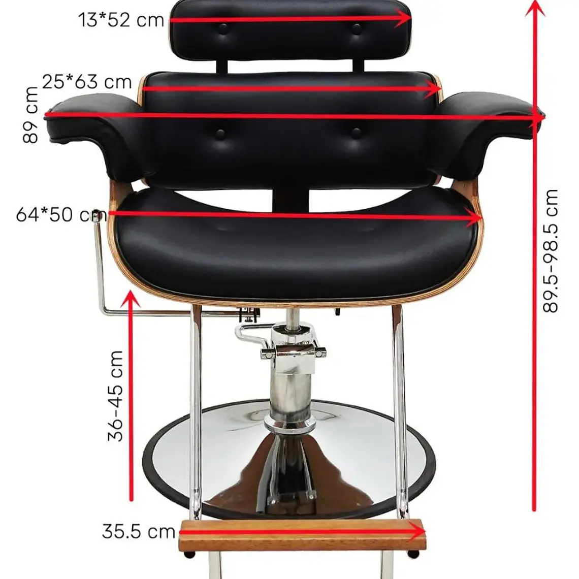 Sillon Barberia Estetica Hidraulico Reclinable 3