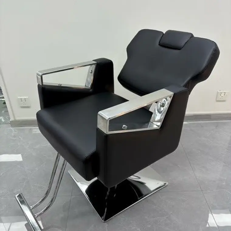  Sillon Barberia Reclinable Negro 4