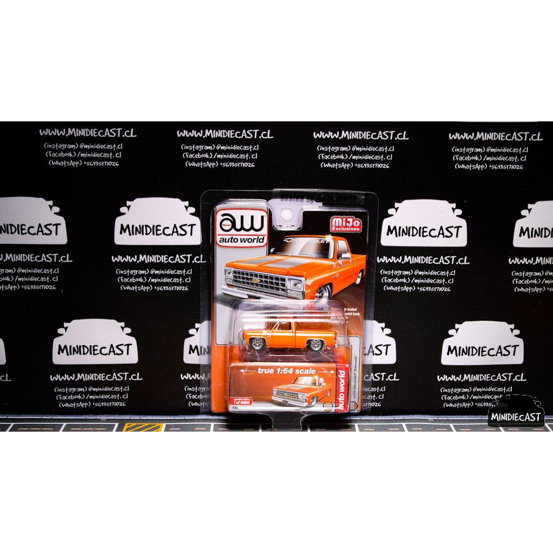 Auto World 1:64 Mijo Exclusives 1980 Chevrolet Silverado Custom Orange (Limited 6,000 Pcs)