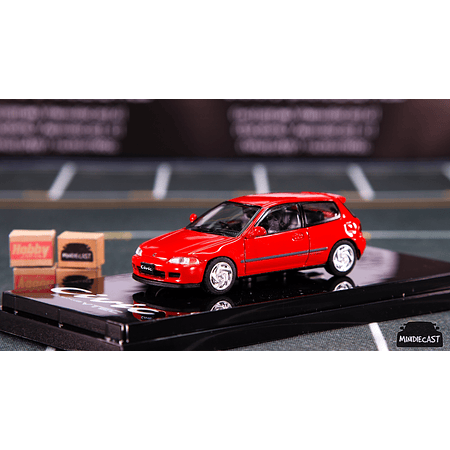 Hobby Japan 1/64 Honda CIVIC (EG6) SiR Ⅱ with Engine Display Model Red 