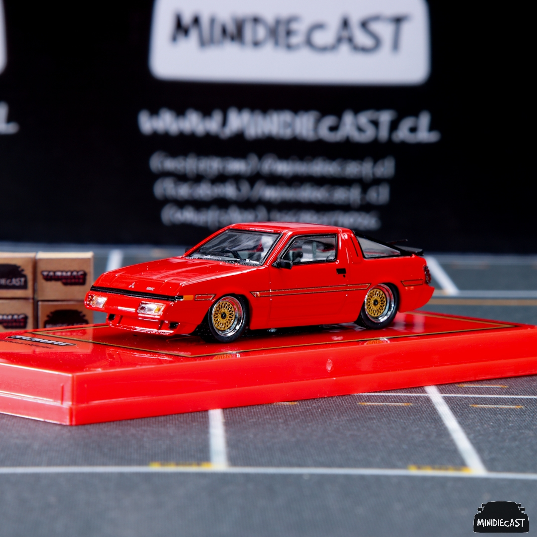 Tarmac Works 1:64 Mitsubishi Starion Bright Red 