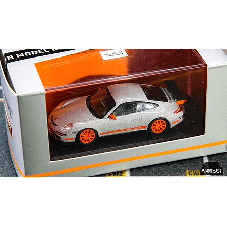 Tarmac Works x Minichamps 1:64 Porsche 911 GT3 RS (997) Silver *** Limited to 480pcs
