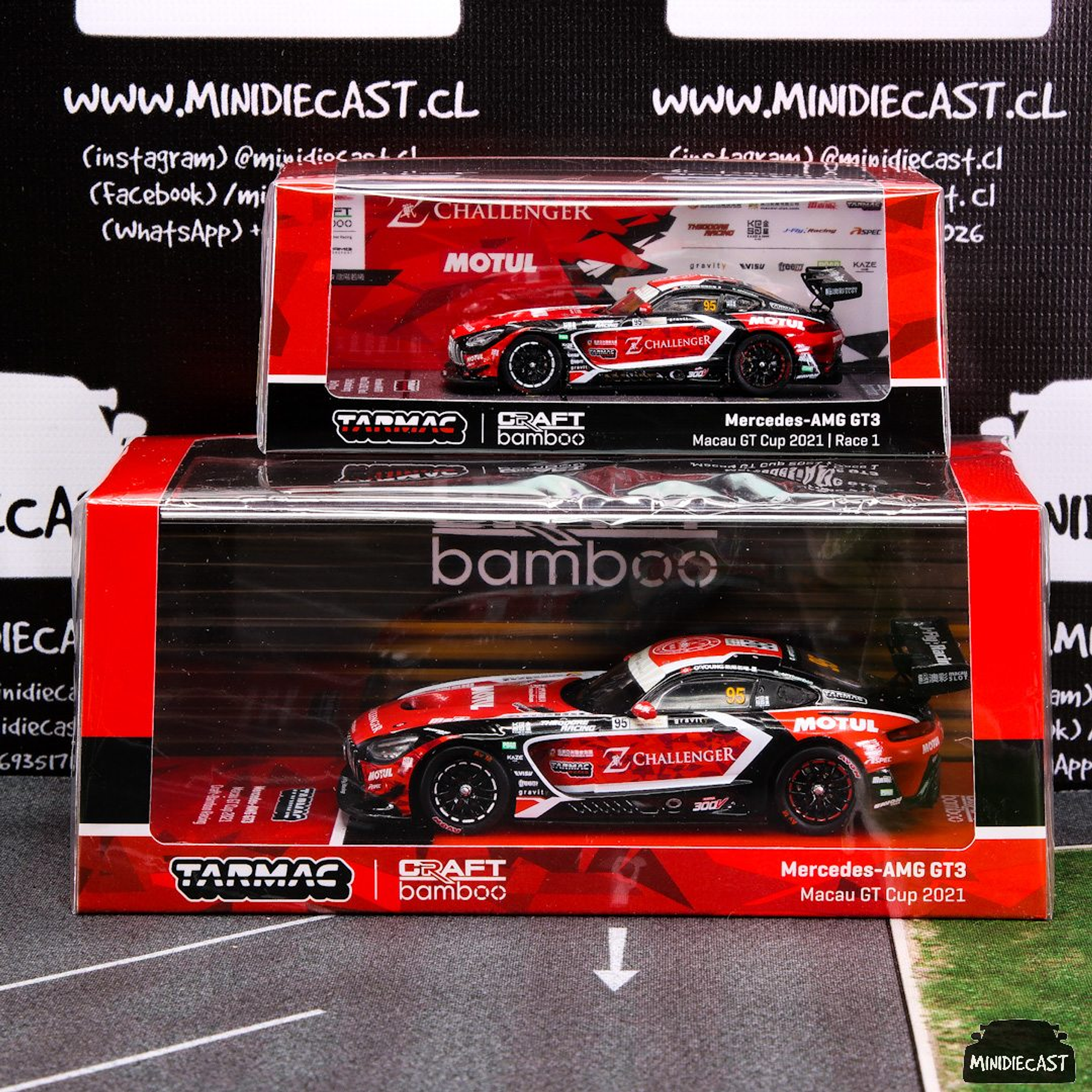 Tarmac Works 1:64 Mercedes-AMG GT3 Macau GT Cup 2021 - Race 1 Craft-Bamboo Racing Darryl O'Young - Officially licensed by Mercedes-Benz