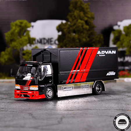 YES x PEAKO 1/64 Isuzu ELF Scale Wing Custom truck Advan - Black / Red