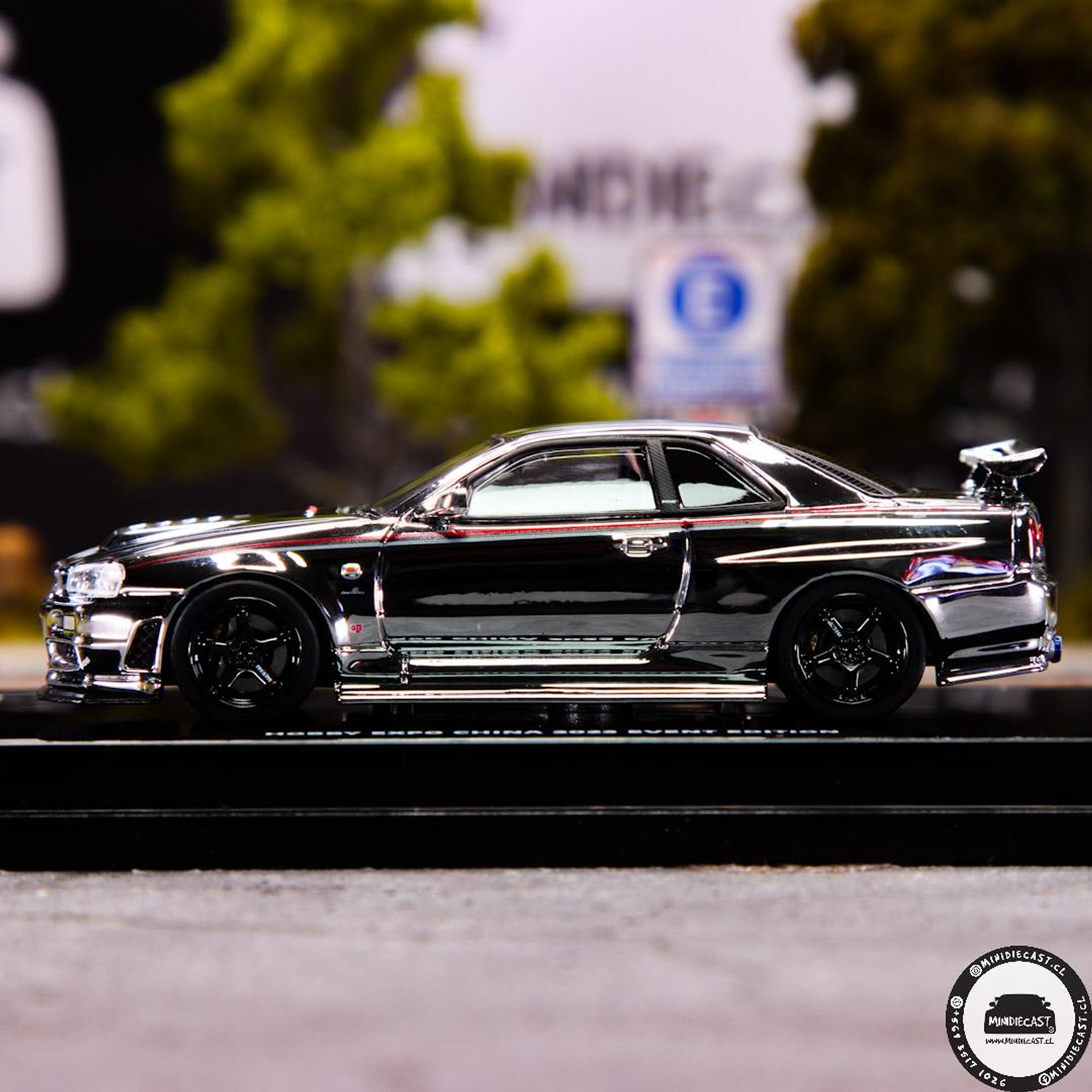 Pack 3 INNO 1:64 Nissan Skyline  GT-R R34 NISMO R-Tune Chrome Hobby Expo China 2023 Event Edition. GOLD. BLACK & SILVER