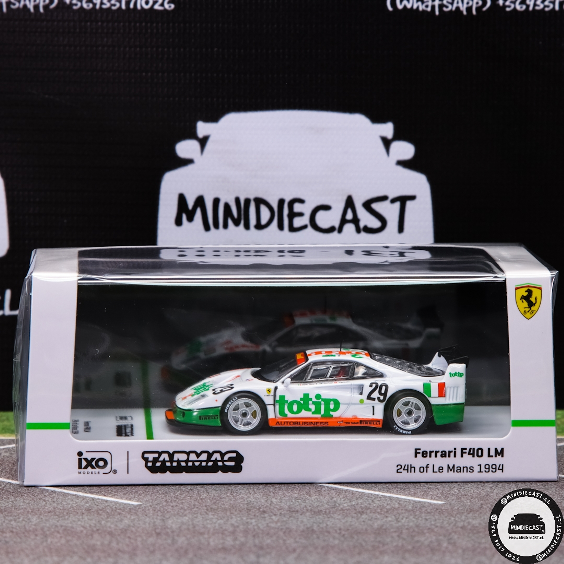 Tarmac Works 1:64 Ferrari F40 LM 24h of Le Mans 1994 A. Olofsson / S. Angelastri / L. Della Noce.