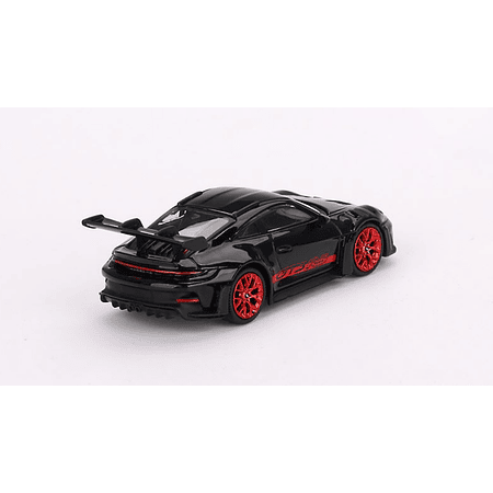(PREVENTA) Mini GT 1:64 Porsche 911 (992) GT3 RS – Black with Pyro Red – MiJo Exclusives