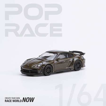 (PREVENTA) Pop Race 1:64 Porsche 992 Stinger GTR Carbon Edition Brown