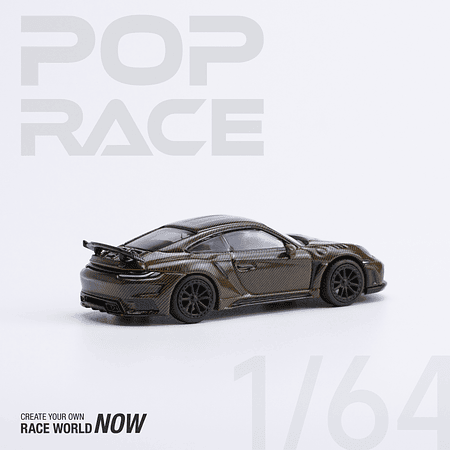(PREVENTA) Pop Race 1:64 Porsche 992 Stinger GTR Carbon Edition Brown