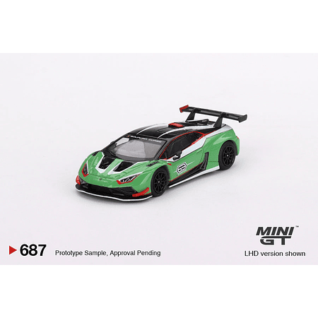 (PREVENTA) Mini GT 1:64 Lamborghini Huracan GT3 EVO2 Presentation Green – MiJo Exclusives