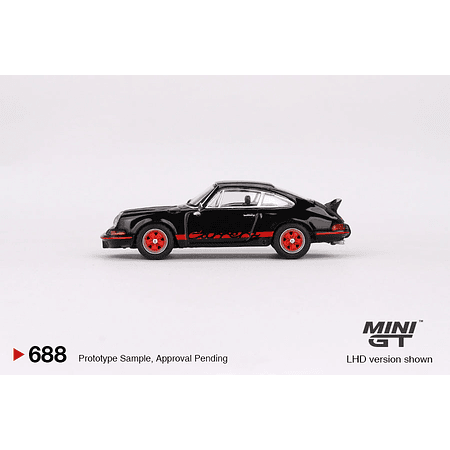 (PREVENTA) Mini GT 1:64 Porsche 911 Carrera RS 2.7 Black with Red Livery – MiJo Exclusives