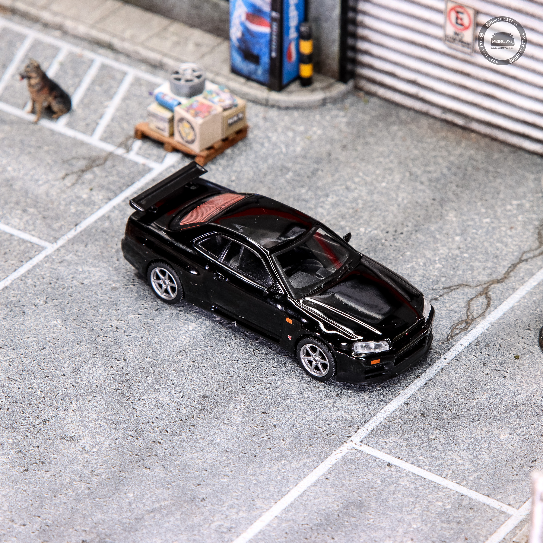 Mini GT 1:64 Nissan Skyline GT-R R34 V-Spec – Black Pearl – Mijo Exclusives.