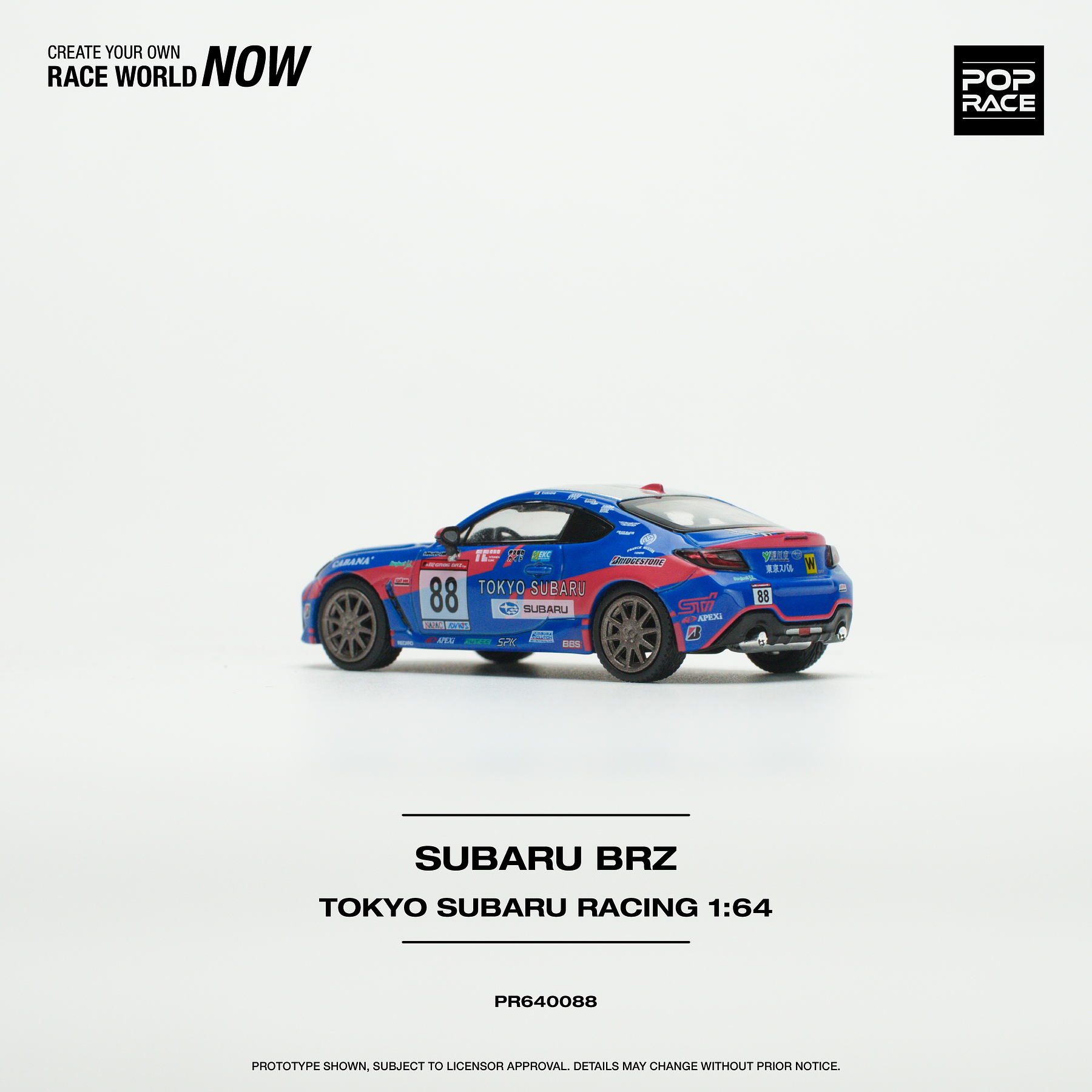 PREVENTA Pop Race 1:64 Subaru Tokyo Racing BRZ