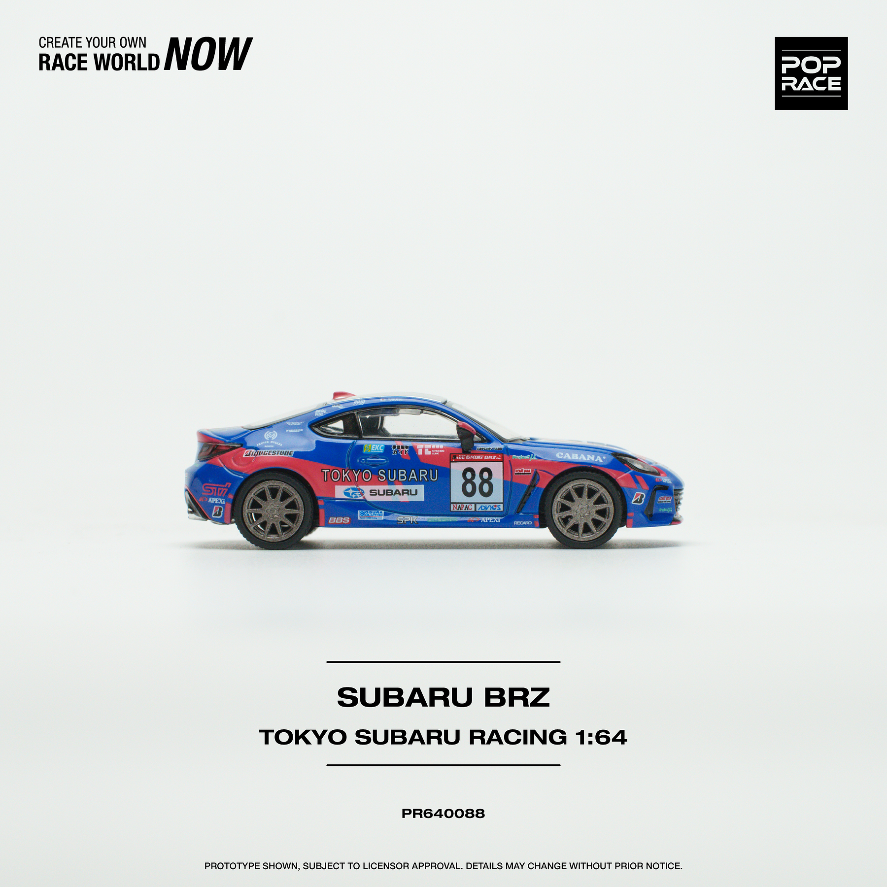 PREVENTA Pop Race 1:64 Subaru Tokyo Racing BRZ