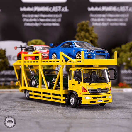 Tiny City Die-cast Model Car - HINO500 Vehicle Transporter (Yellow).