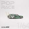 (PREVENTA) Pop Race 1:64 Nissan Skyline C210 Kaido Racer Bosozuko Style Silver / Green