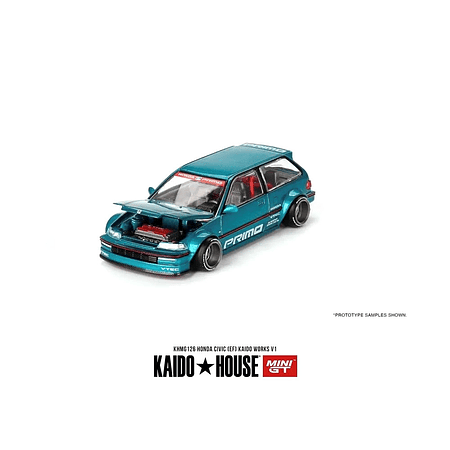 (PREVENTA) Kaido House x Mini GT 1:64 Honda Civic (EF) Kaido Works V1 – Tahitian Green