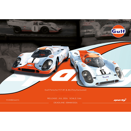 PREVENTA Sparky 1:64 Gulf Porsche 917 #1 & 6（Tiny Exclusive ）