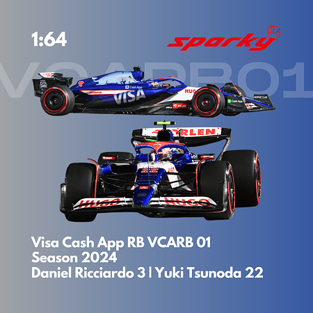 PREVENTA Sparky 1:64 Visa Cash App #22 RB VCARB 01 - Yuki Tsunoda - 2024 F1 Season