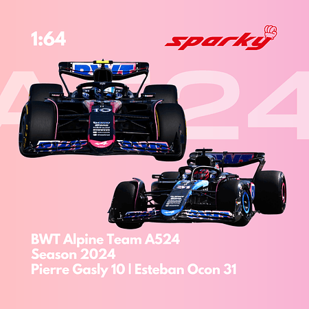 PREVENTA Sparky 1:64 Alpine A524 #10 - Pierre Gasly - 2024 F1 Season