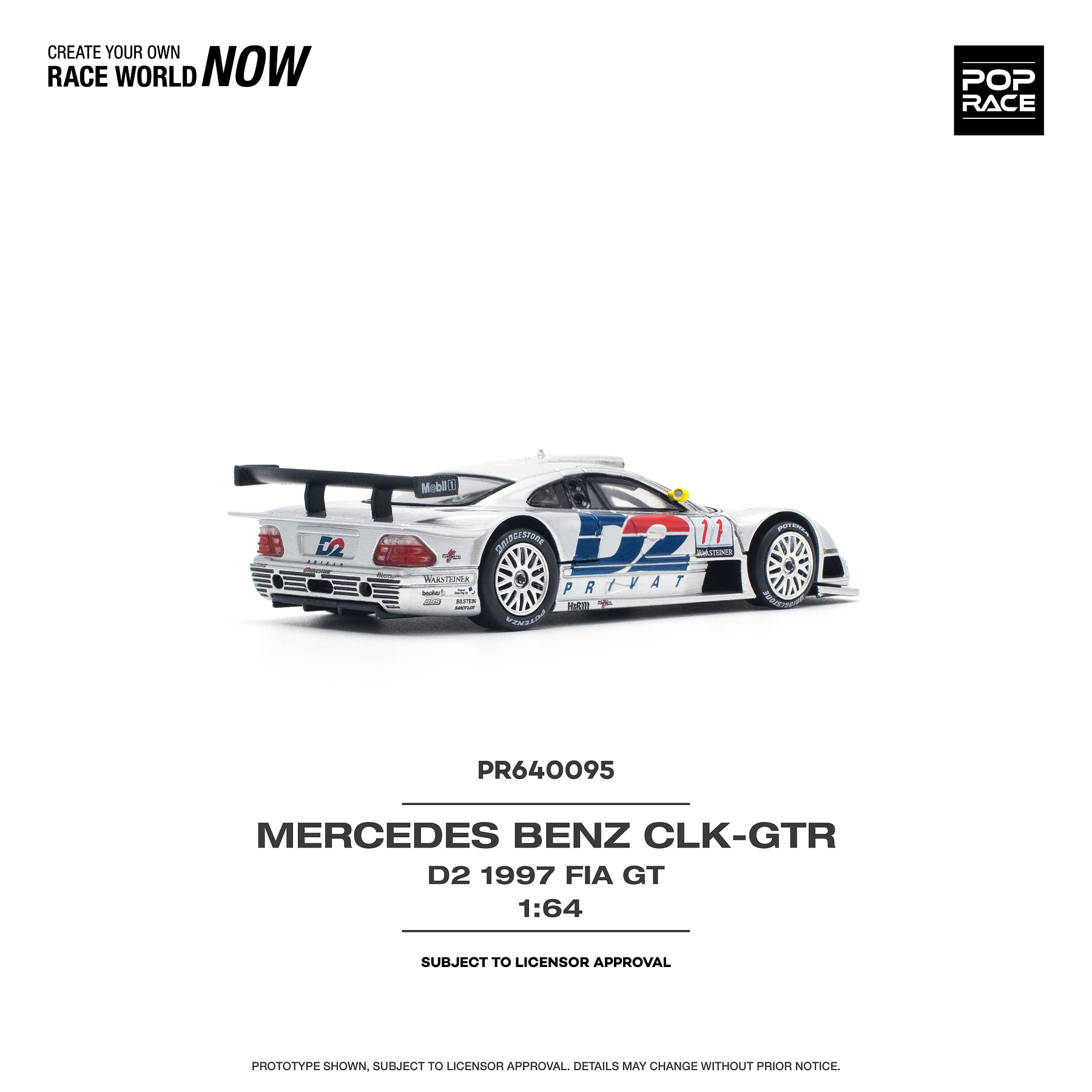 PREVENTA Pop Race 1:64 Mercedes-Benz AMG CLK GTR - 1997 FIA GT - D2 Privat
