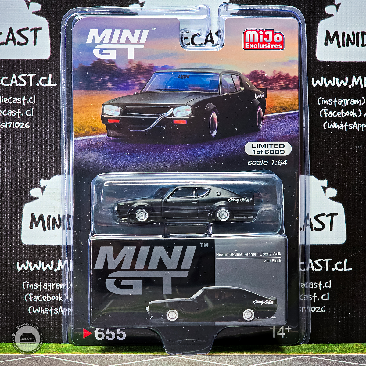 Mini GT 1:64 Nissan Skyline Kenmeri Liberty Walk – Matt Blac