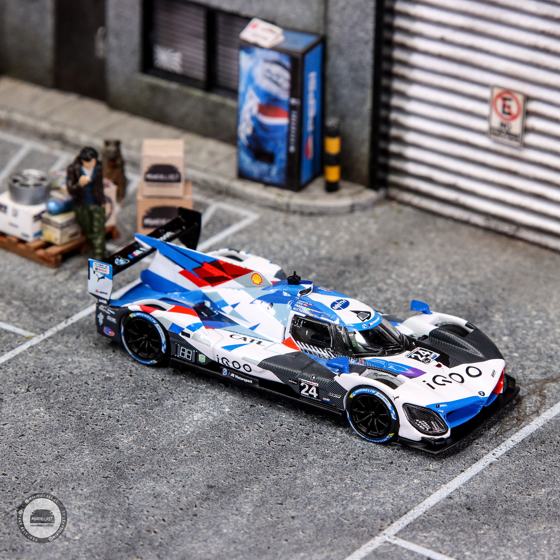 Mini GT 1:64 BMW M Hybrid V8 GTP #24 BMW M Team RLL 2023 IMSA Daytona 24 Hrs – MiJo Exclusives.