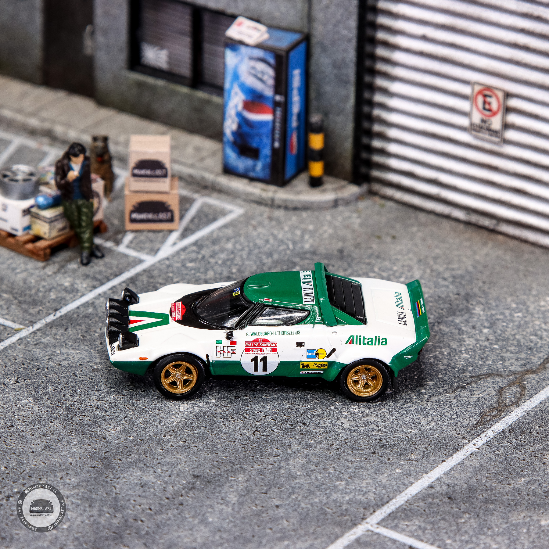 Mini GT 1:64 Lancia Stratos HF 1975 Rally Sanremo Winner #11- White – MiJo Exclusives.