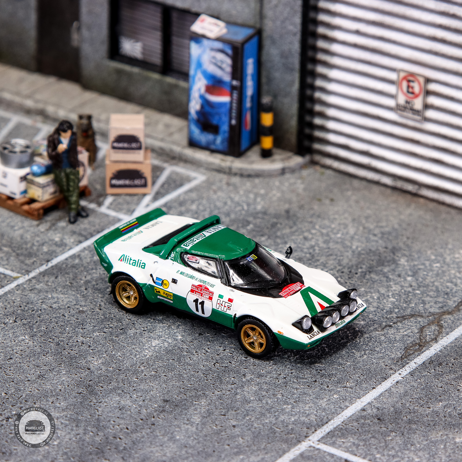 Mini GT 1:64 Lancia Stratos HF 1975 Rally Sanremo Winner #11- White – MiJo Exclusives.