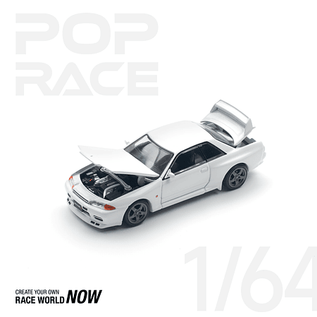 (PREVENTA) Pop Race 1:64 Skyline GT-R R32 - Crystal White