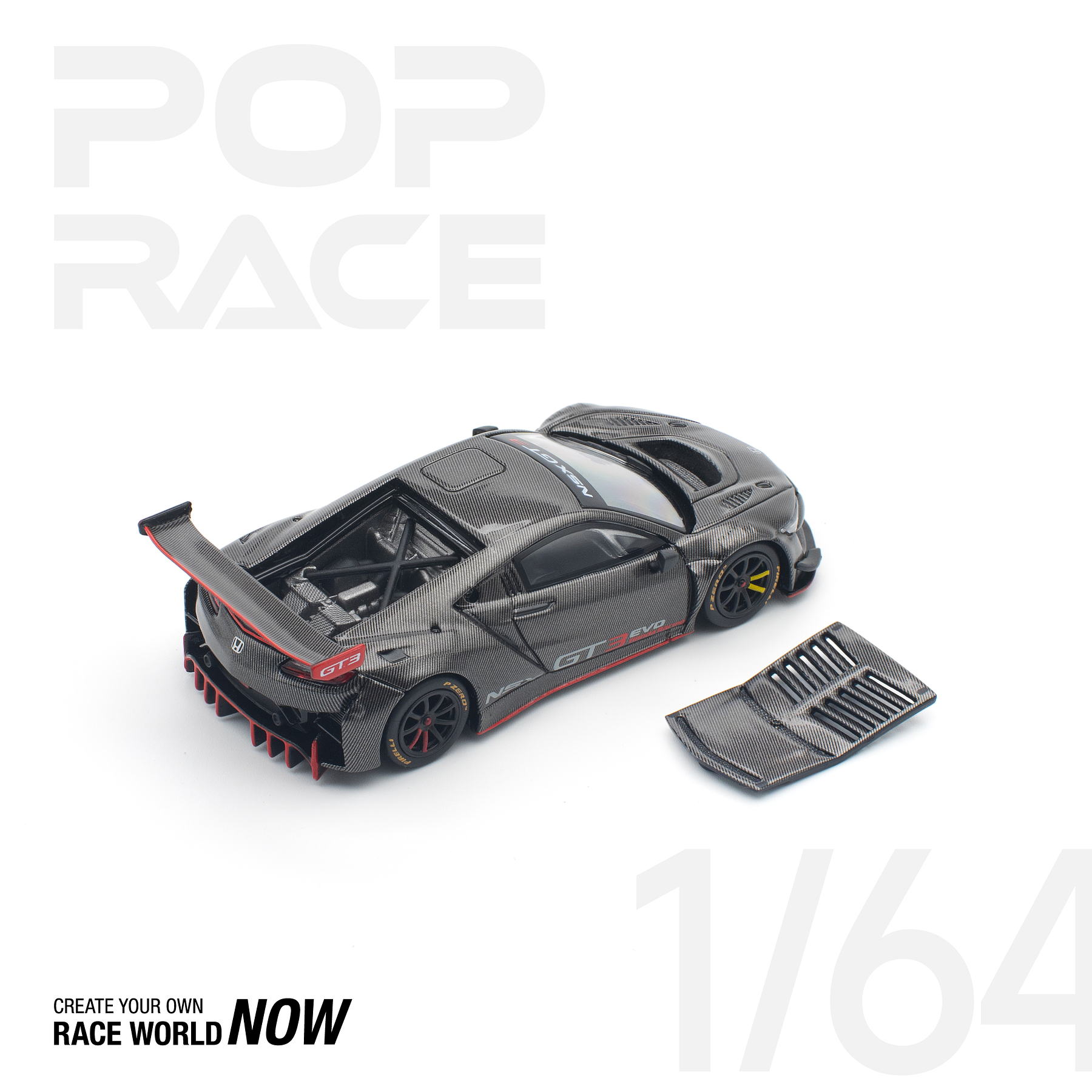 (PREVENTA) Pop Race 1:64 Honda NSX GT3 EVO22 Carbon Edition