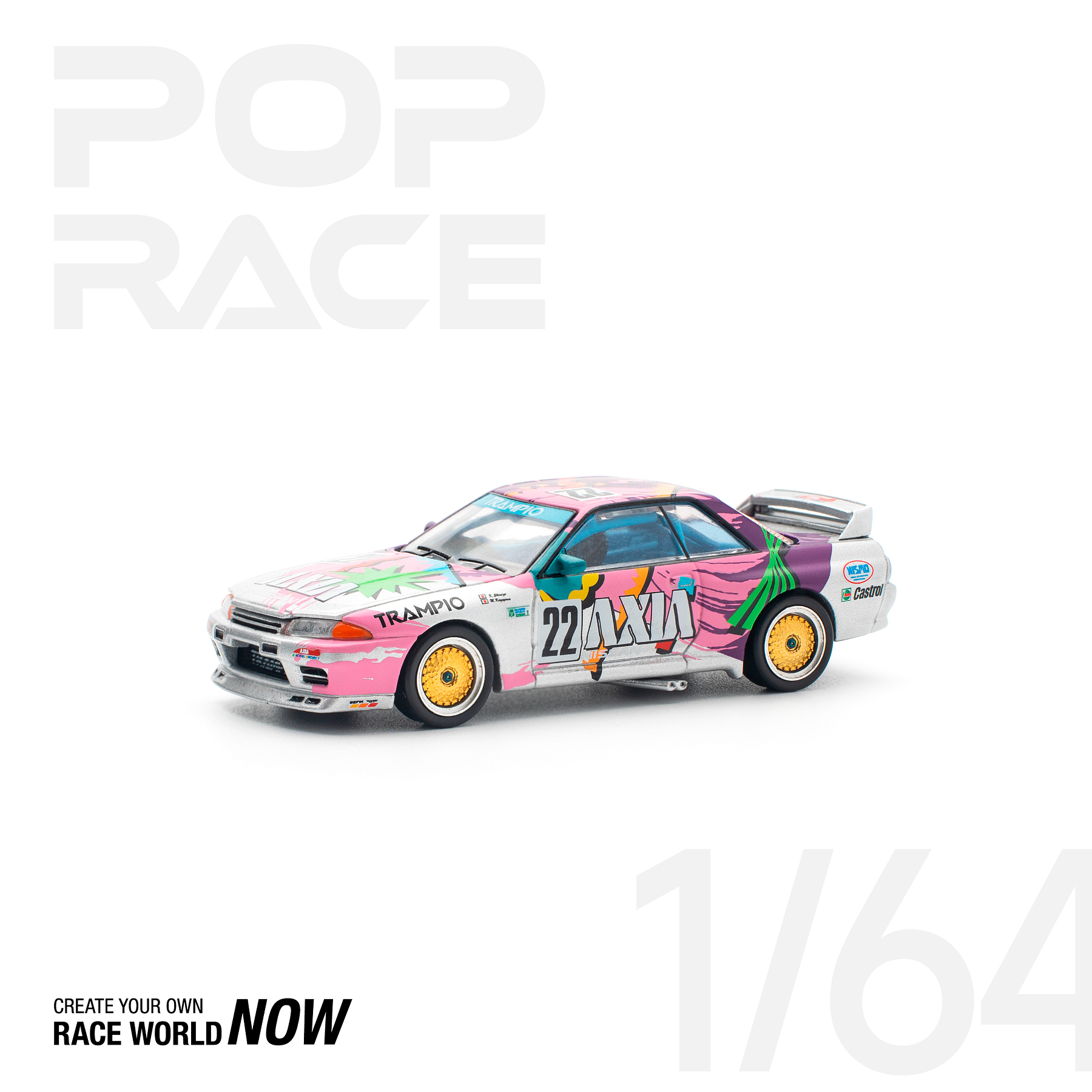 PREVENTA Pop Race 1:64 Nissan SKYLINE GT-R R32 #22 AXIA GROUP A