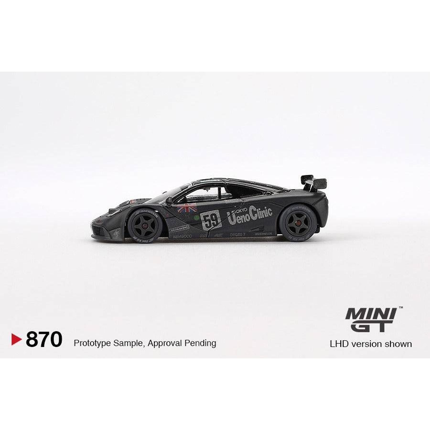 (PREVENTA) Mini GT 1:64 McLaren F1 GTR #59 1995 Le Mans 24Hr Winner – Post-Race Weathered Matte Black