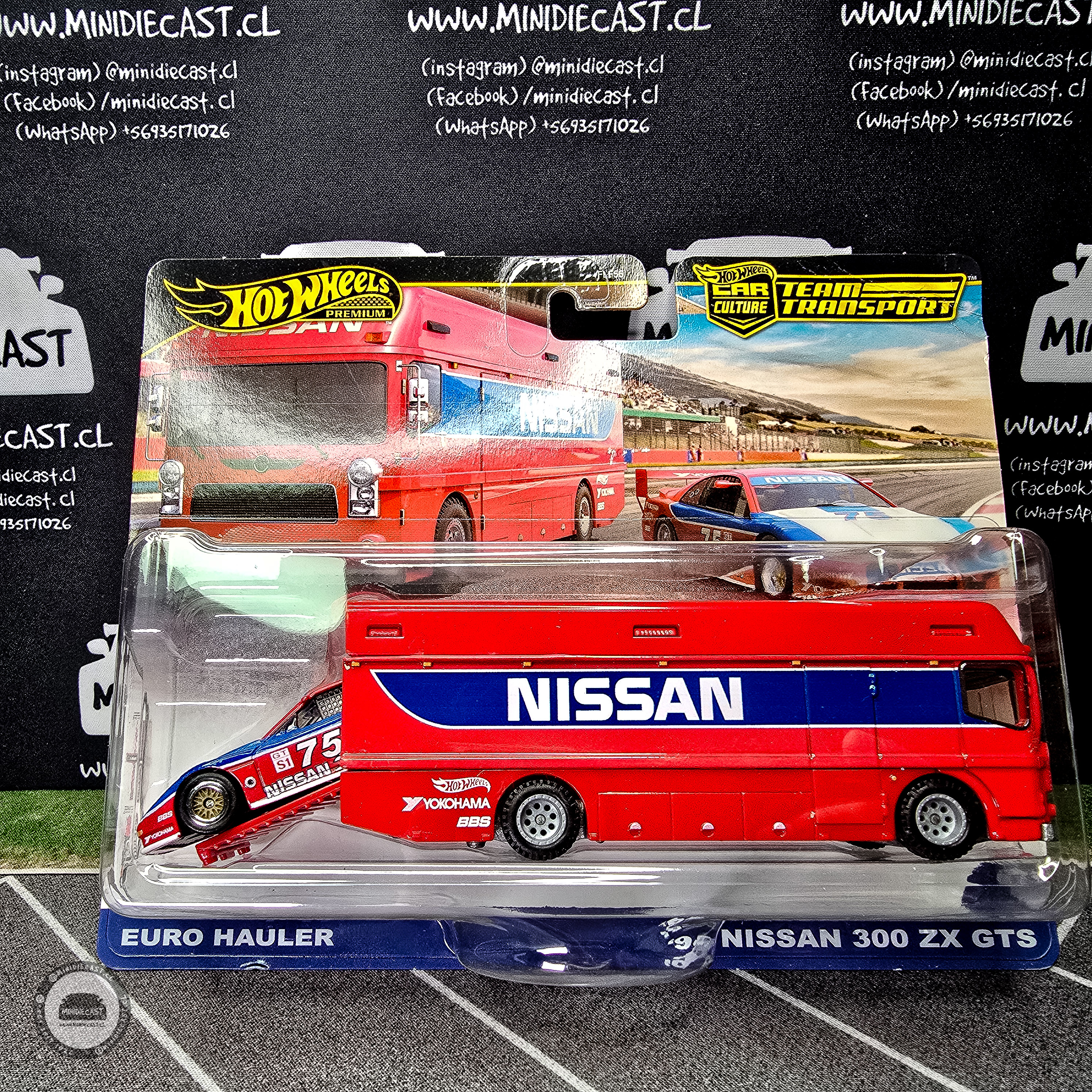 Hot Wheels 1:64 Team Transport 2024 D Euro Hauler w/ Nissan