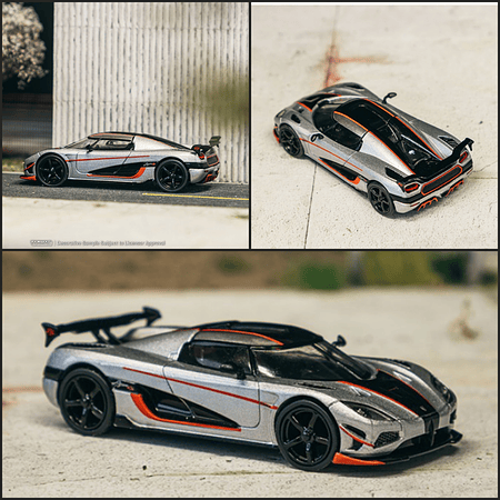 (PREVENTA) Tarmac Works 1:64 Koenigsegg Agera RS Moon Silver / Black